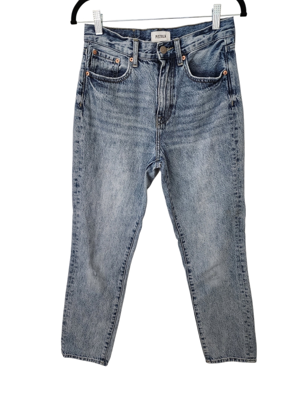 Pistola Denim Jeans Size 26 High Rise Straight Distressed Light Wash